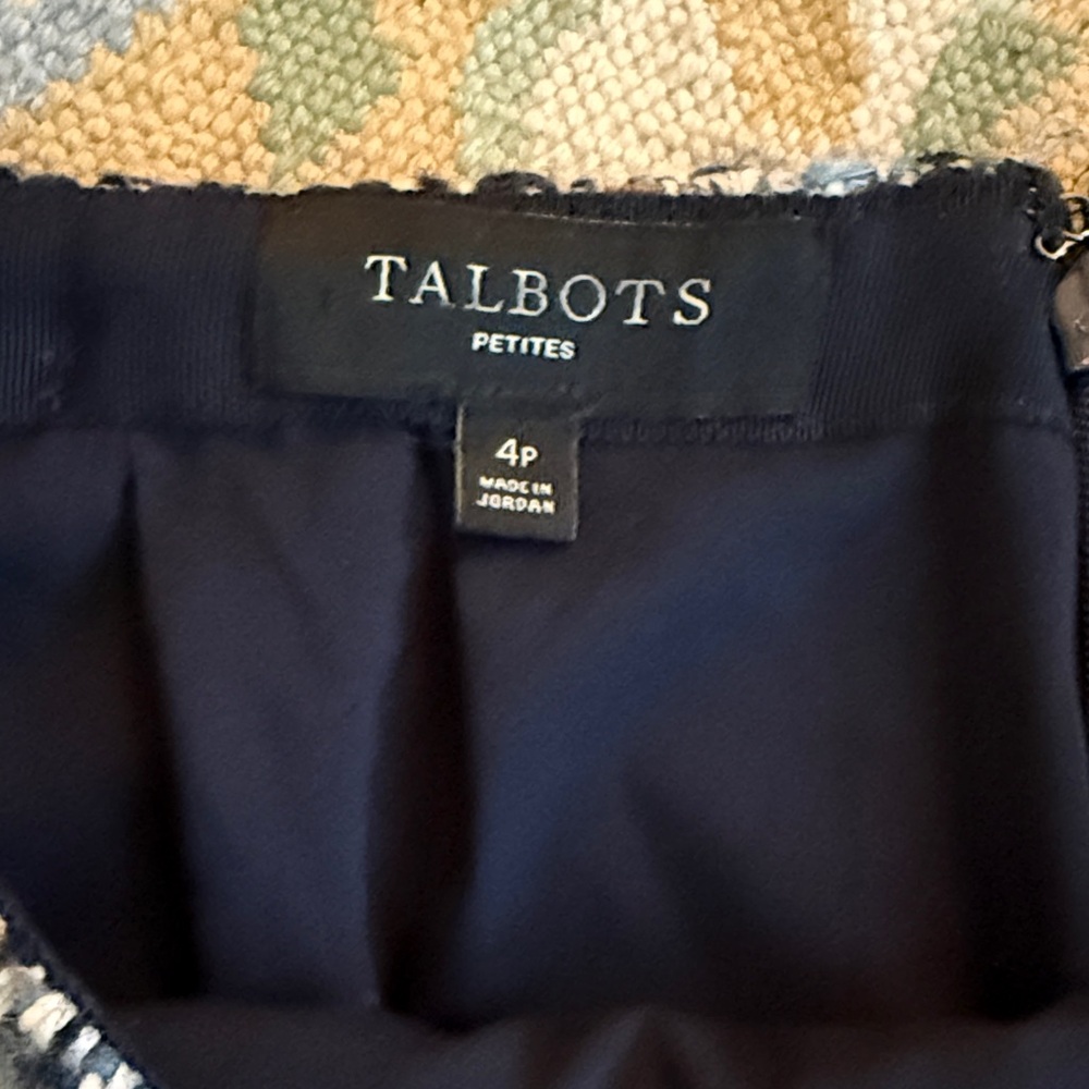 Talbots Navy Tweed Pencil Skirt - Picture 2 of 5